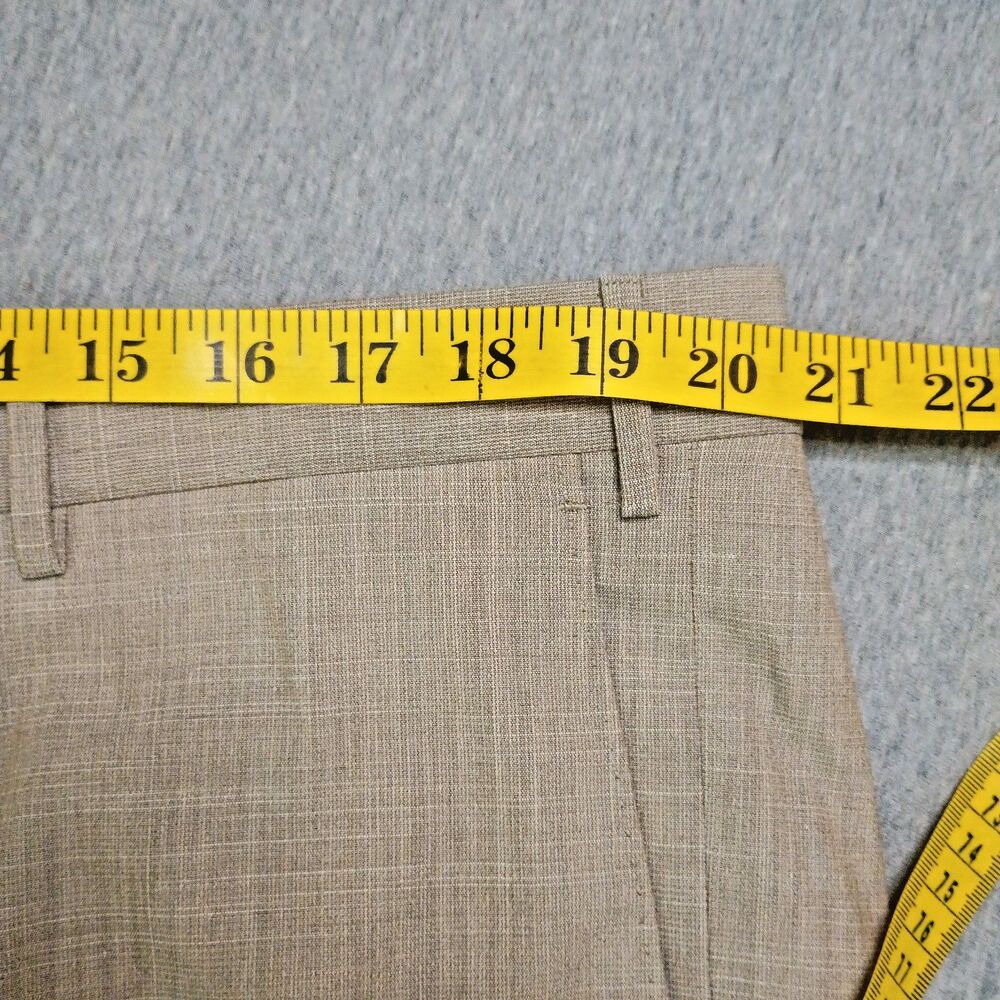 Zanella Parker Shark Skin Trousers 40 Brown 100% Wool Flat Front Premium - Picture 9 of 14